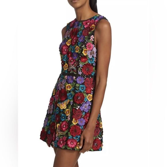 Alice + Olivia Lindsey Embellished A-Line Dress size 4 - Picture 1 of 16